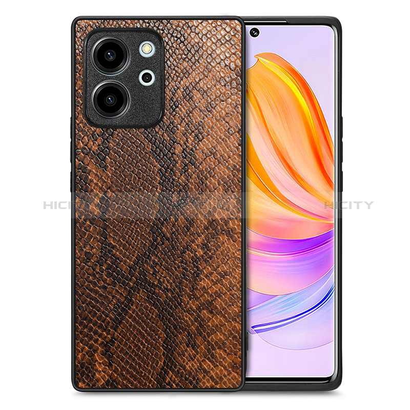 Funda Lujo Cuero Carcasa S02D para Huawei Honor 80 SE 5G Marron