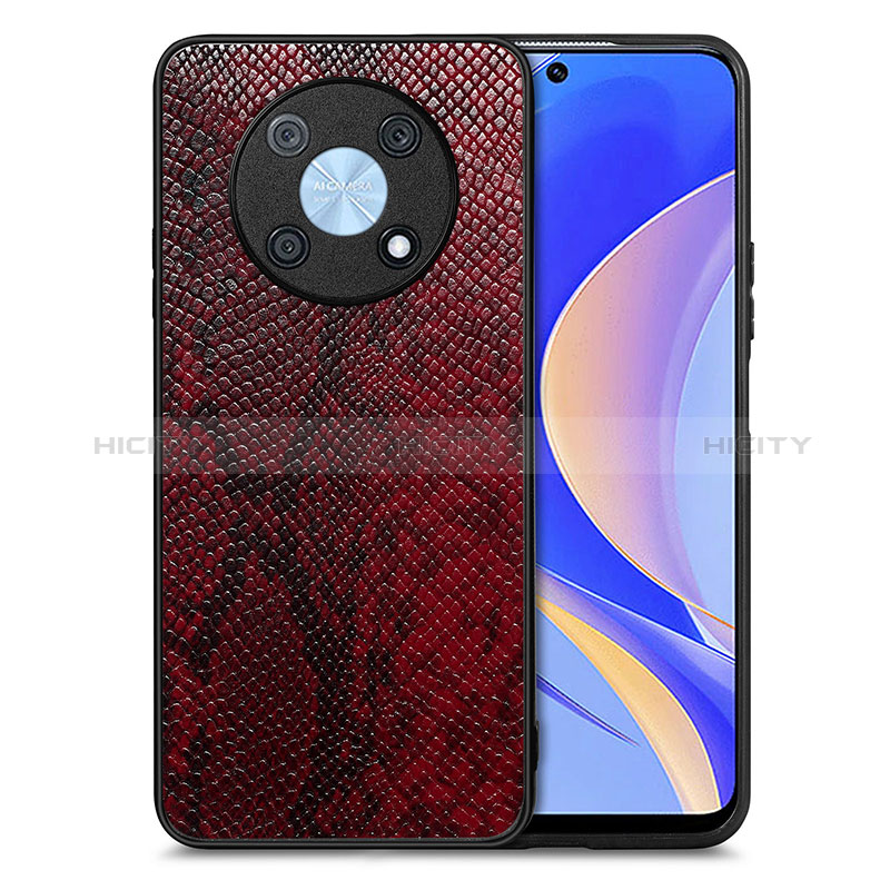 Funda Lujo Cuero Carcasa S02D para Huawei Nova Y90 Rojo