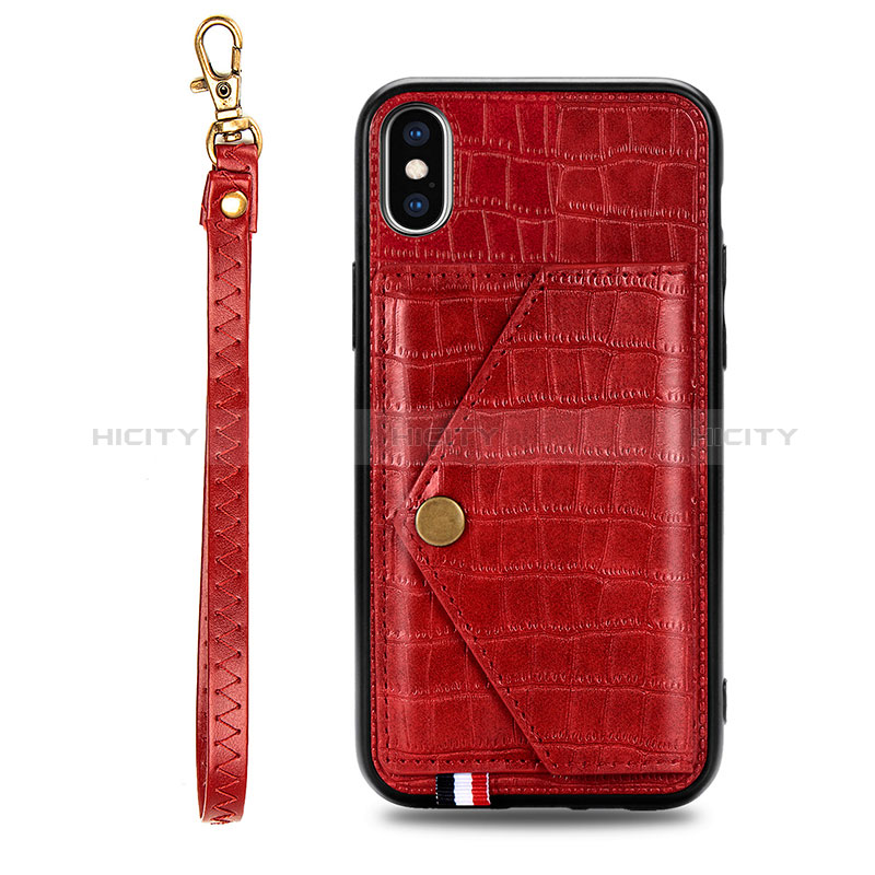 Funda Lujo Cuero Carcasa S02D para Samsung Galaxy A11 Rojo