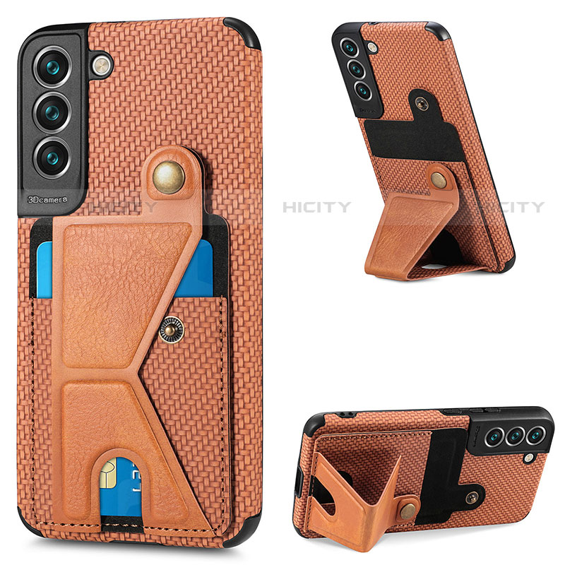 Funda Lujo Cuero Carcasa S02D para Samsung Galaxy S21 Plus 5G Marron