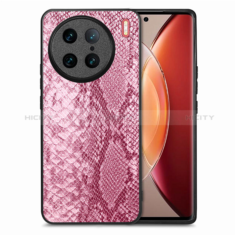 Funda Lujo Cuero Carcasa S02D para Vivo X90 Pro 5G Rosa