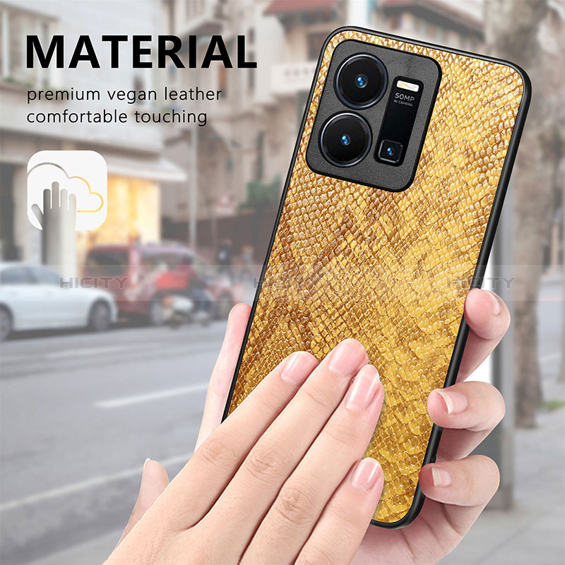 Funda Lujo Cuero Carcasa S02D para Vivo Y35 4G