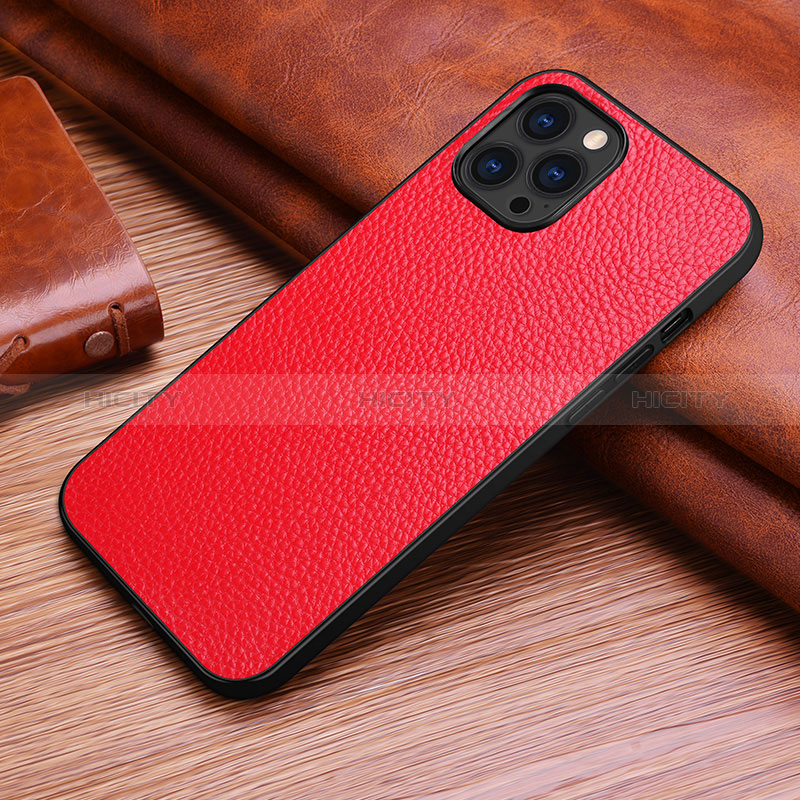 Funda Lujo Cuero Carcasa S03 para Apple iPhone 14 Pro Max Rojo