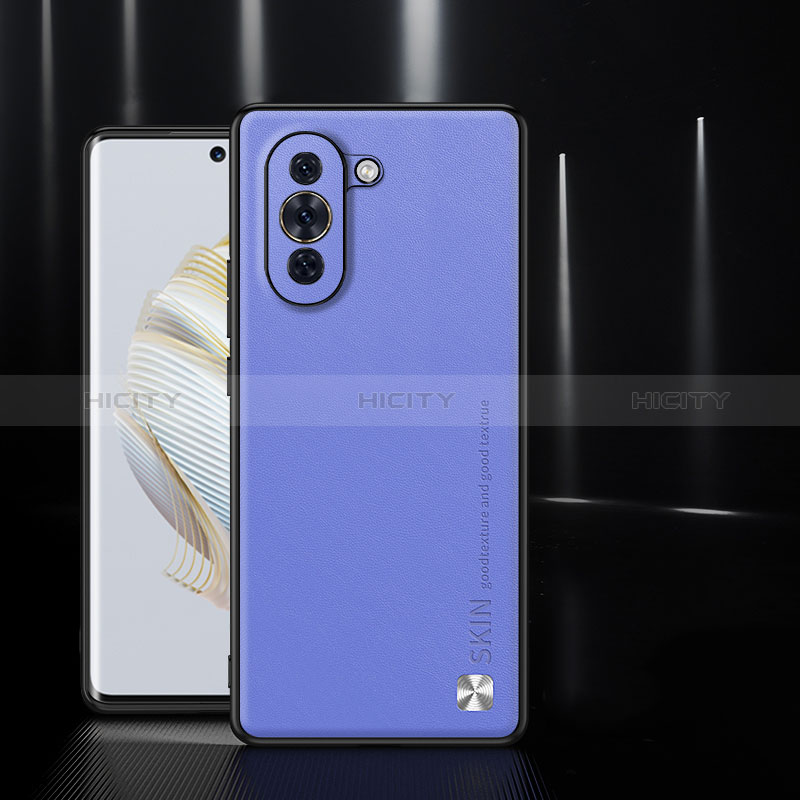 Funda Lujo Cuero Carcasa S03 para Huawei Nova 10 Purpura Claro