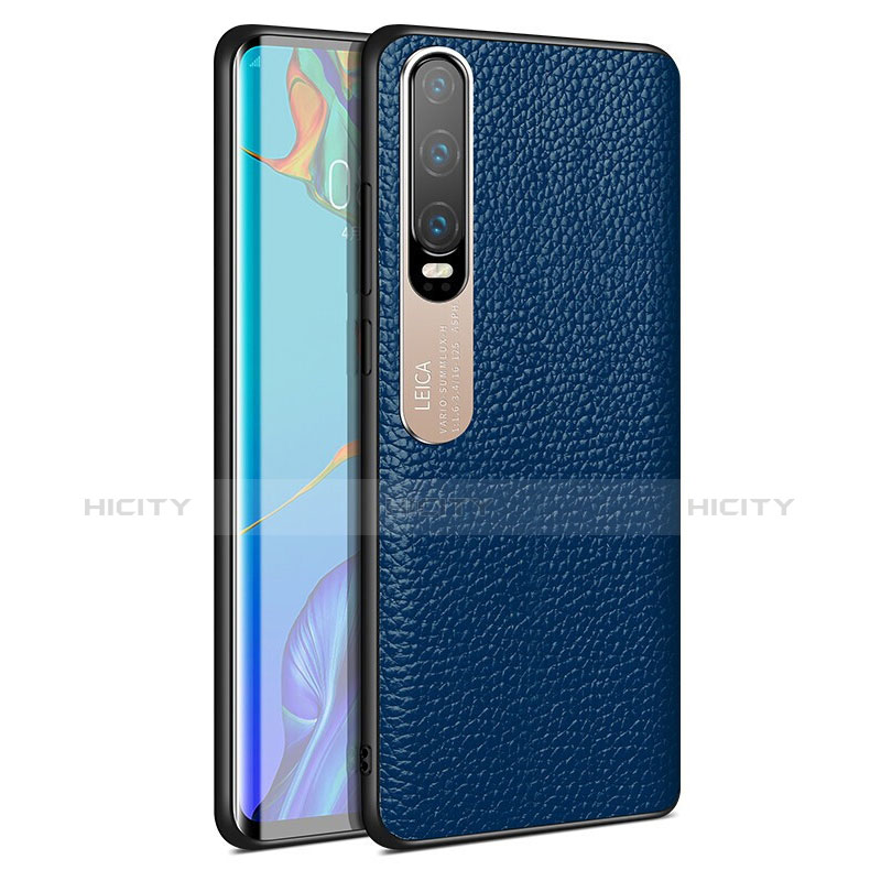 Funda Lujo Cuero Carcasa S03 para Huawei P30 Azul