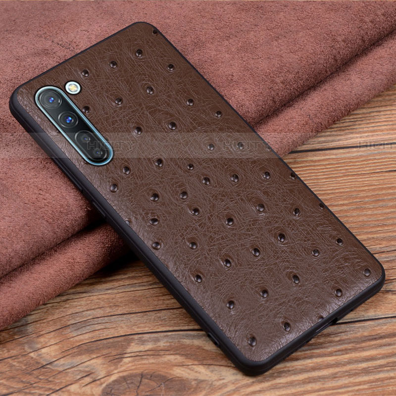 Funda Lujo Cuero Carcasa S03 para Oppo Find X2 Lite Marron