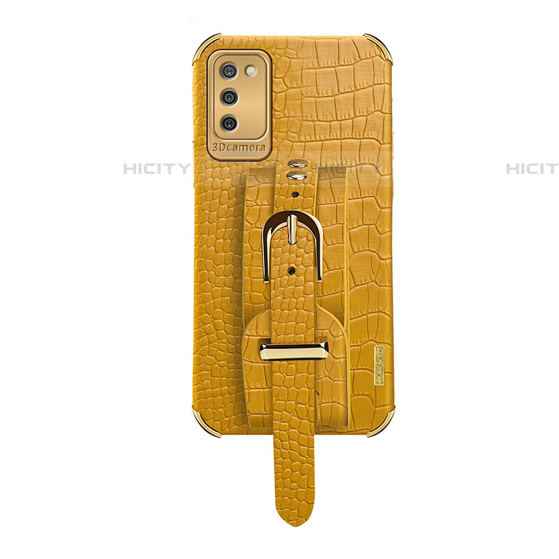 Funda Lujo Cuero Carcasa S03 para Samsung Galaxy A03s Amarillo