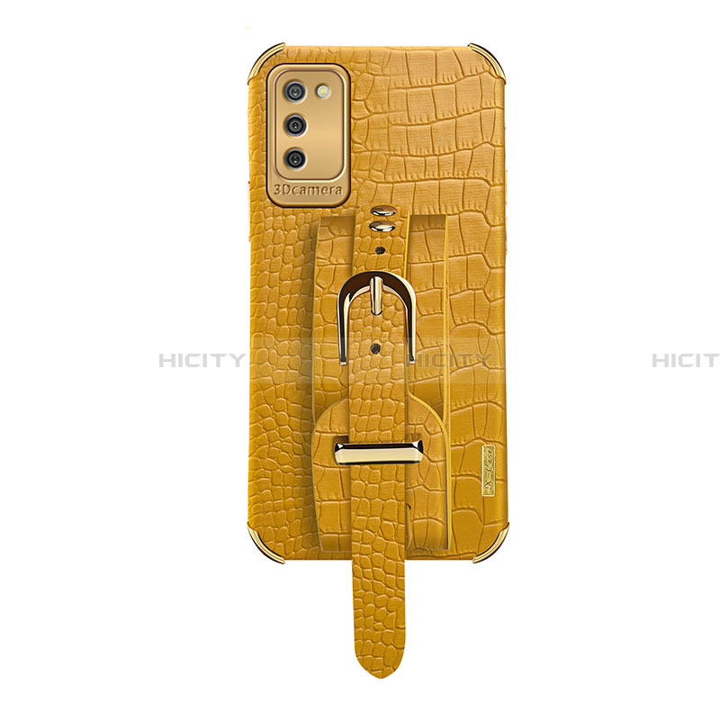 Funda Lujo Cuero Carcasa S03 para Samsung Galaxy F02S SM-E025F Amarillo