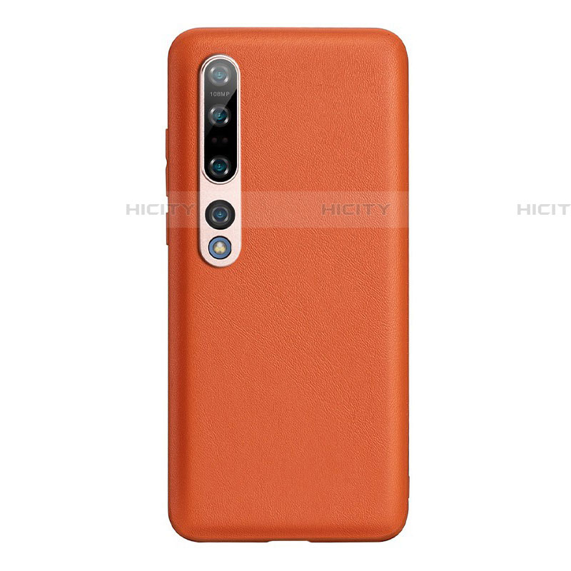 Funda Lujo Cuero Carcasa S03 para Xiaomi Mi 10 Pro Naranja