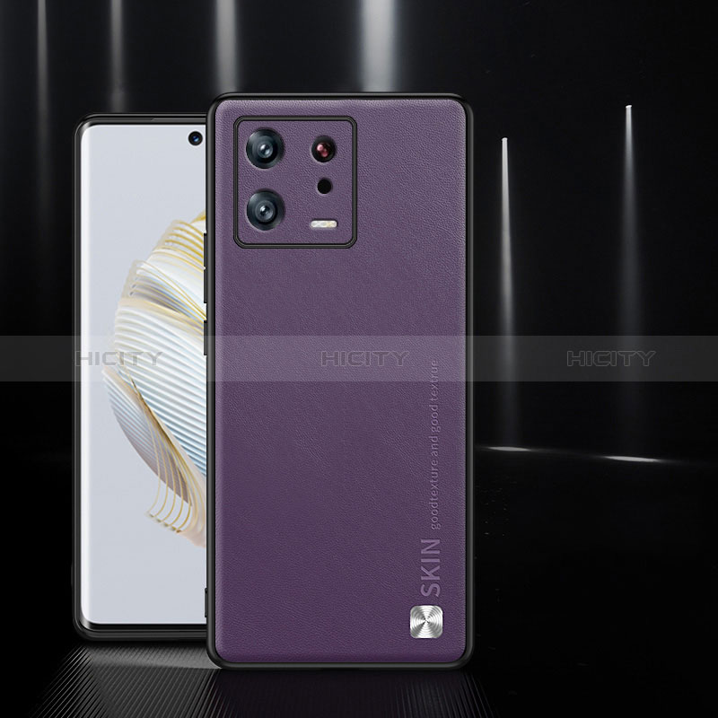 Funda Lujo Cuero Carcasa S03 para Xiaomi Mi 13 5G Morado