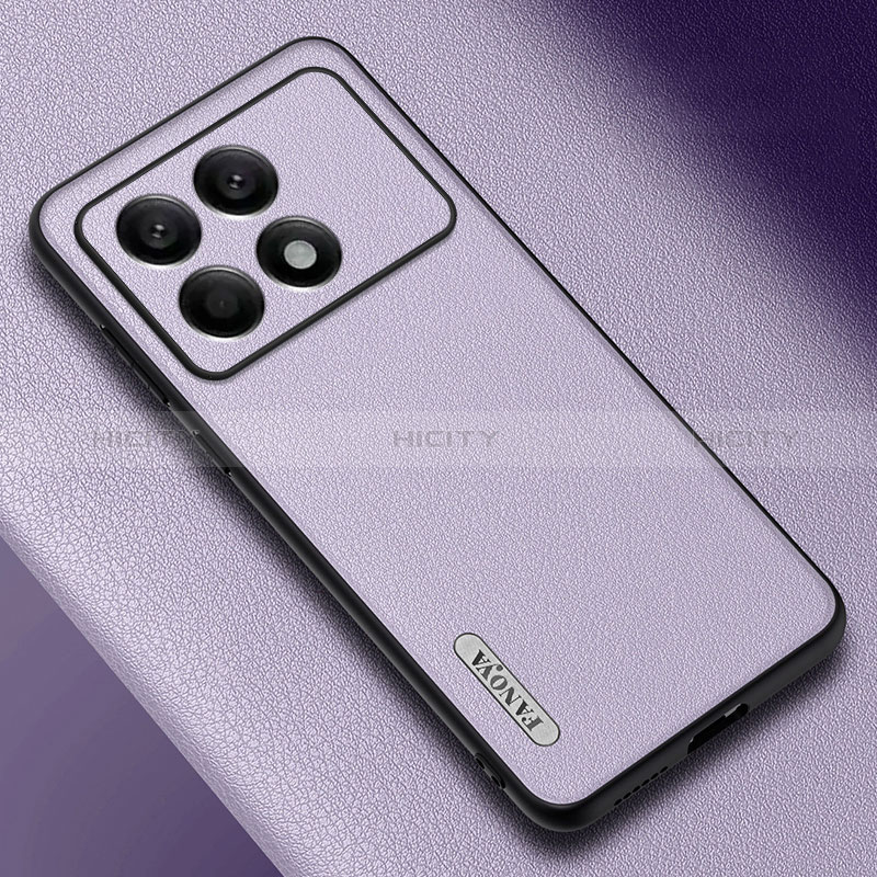 Funda Lujo Cuero Carcasa S03 para Xiaomi Redmi K70E 5G Purpura Claro