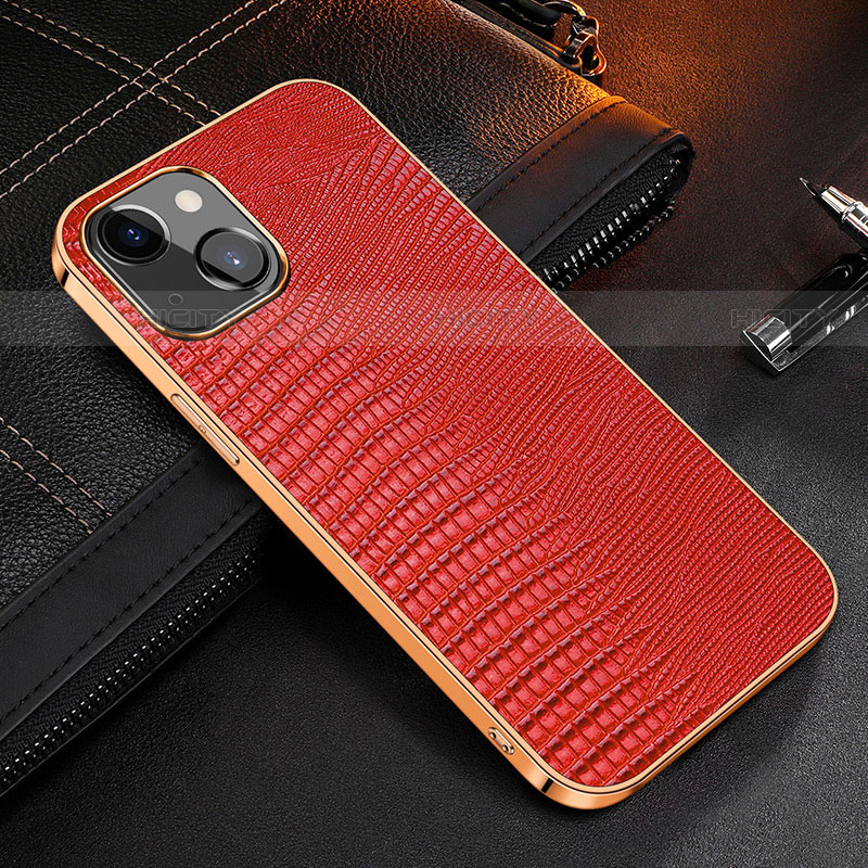 Funda Lujo Cuero Carcasa S04 para Apple iPhone 13