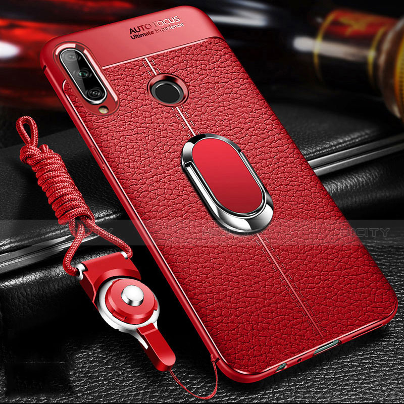 Funda Lujo Cuero Carcasa S04 para Huawei Enjoy 10 Plus Rojo