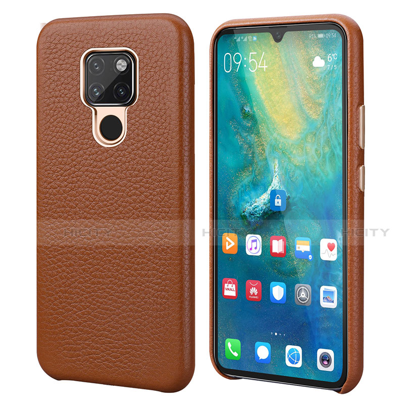 Funda Lujo Cuero Carcasa S04 para Huawei Mate 20 Marron