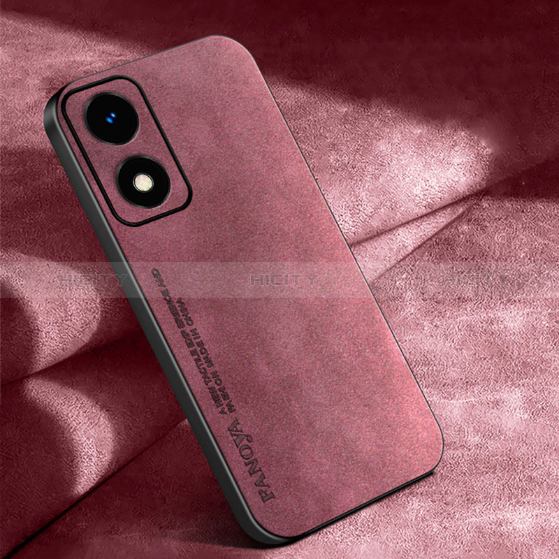 Funda Lujo Cuero Carcasa S04 para Oppo A2x 5G Rojo