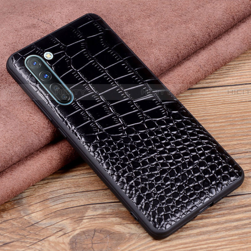 Funda Lujo Cuero Carcasa S04 para Oppo Find X2 Lite Negro