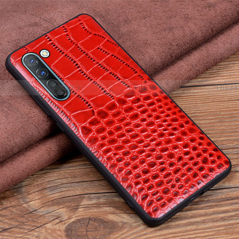 Funda Lujo Cuero Carcasa S04 para Oppo Find X2 Lite Rojo