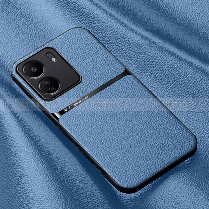 Funda Lujo Cuero Carcasa S04 para Xiaomi Poco C65 Azul Cielo