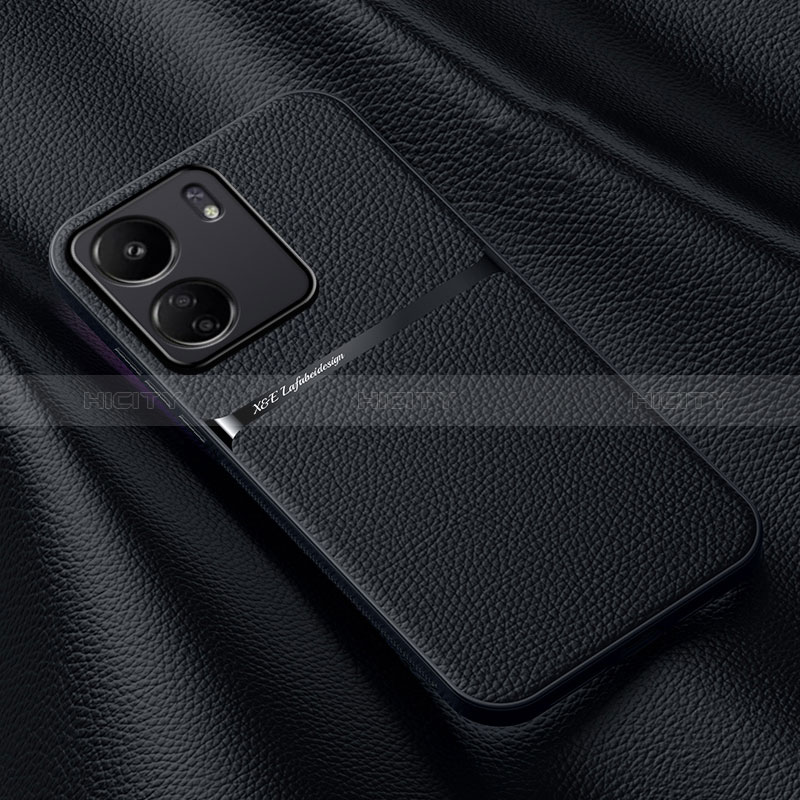 Funda Lujo Cuero Carcasa S04 para Xiaomi Poco C65 Negro