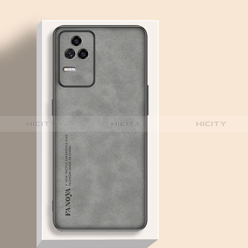 Funda Lujo Cuero Carcasa S04 para Xiaomi Redmi K40S 5G Gris