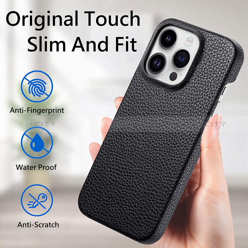 Funda Lujo Cuero Carcasa S04D para Apple iPhone 14 Pro