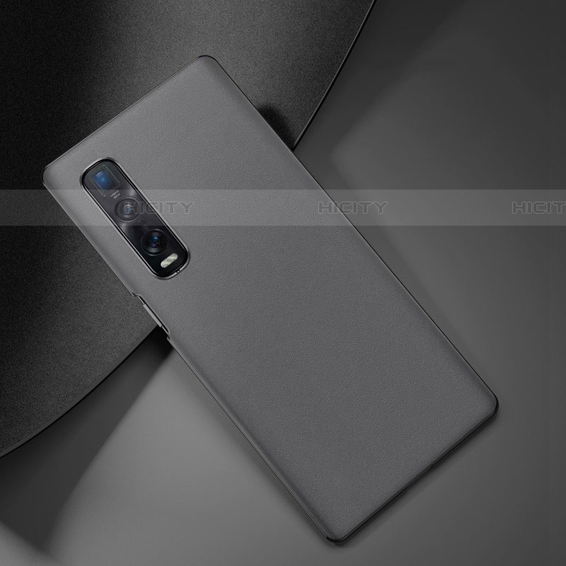 Funda Lujo Cuero Carcasa S05 para Oppo Find X2 Pro Gris