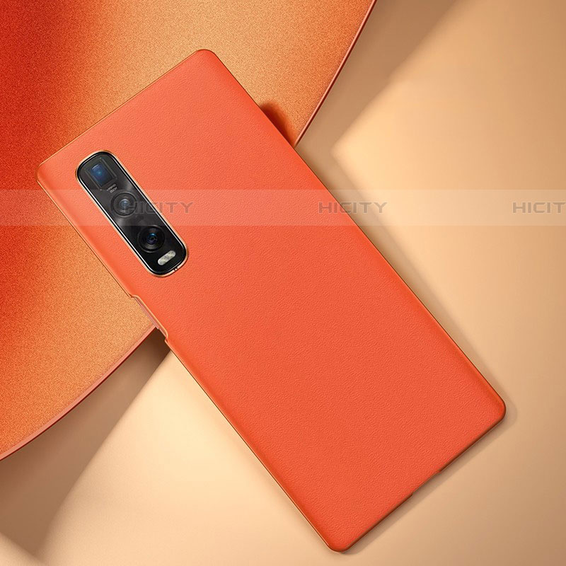 Funda Lujo Cuero Carcasa S05 para Oppo Find X2 Pro Naranja