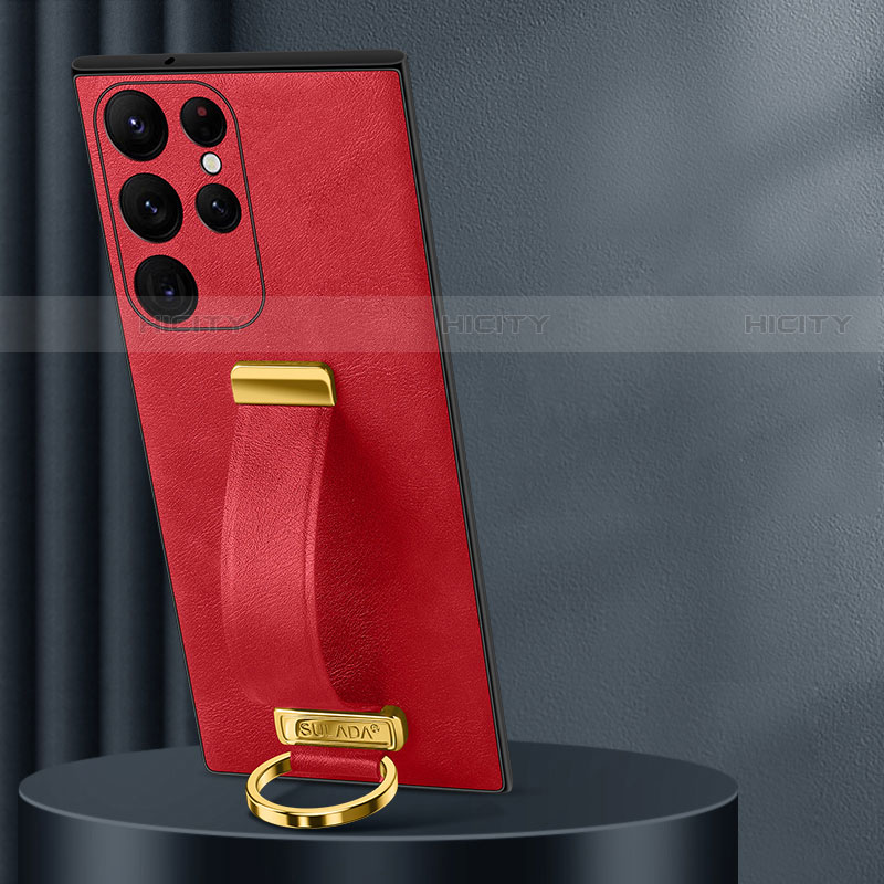 Funda Lujo Cuero Carcasa S05 para Samsung Galaxy S23 Ultra 5G Rojo