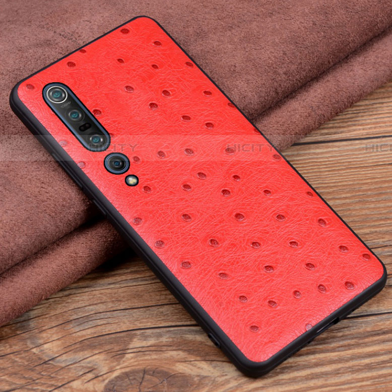 Funda Lujo Cuero Carcasa S05 para Xiaomi Mi 10 Pro Rojo