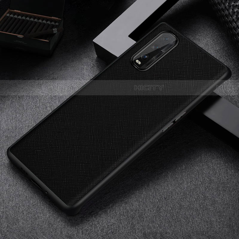 Funda Lujo Cuero Carcasa S06 para Oppo Find X2 Negro