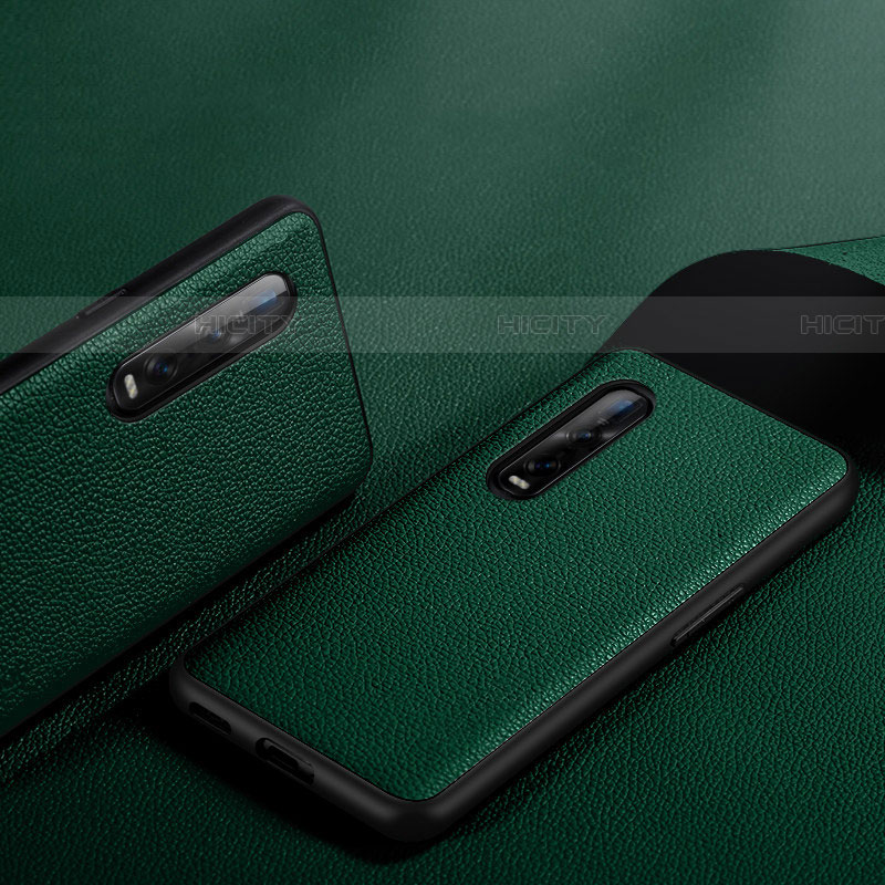 Funda Lujo Cuero Carcasa S06 para Oppo Find X2 Pro Verde