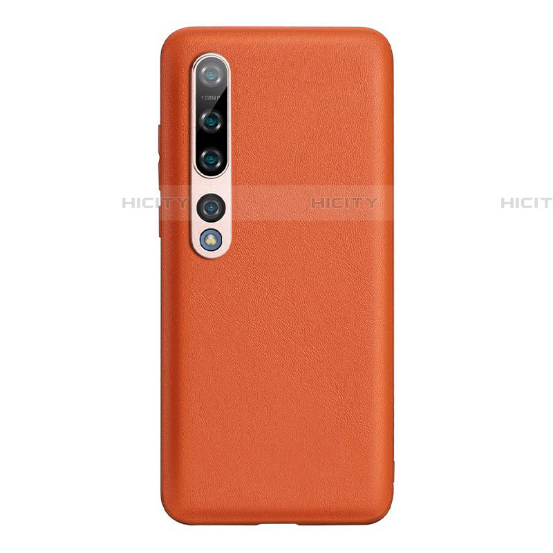 Funda Lujo Cuero Carcasa S06 para Xiaomi Mi 10 Naranja