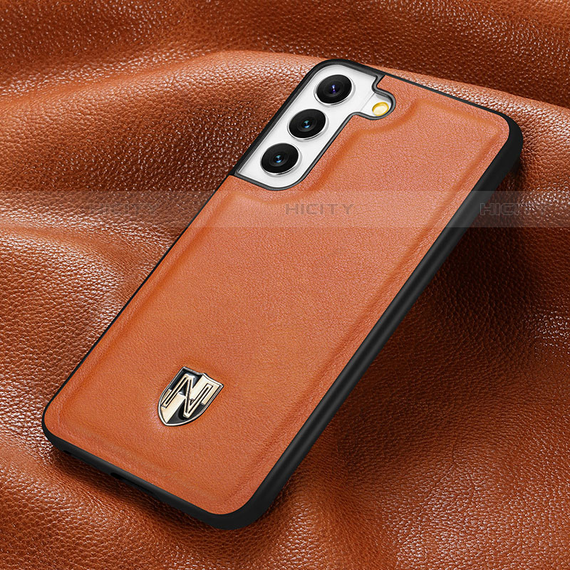 Funda Lujo Cuero Carcasa S06D para Samsung Galaxy S22 Plus 5G Naranja