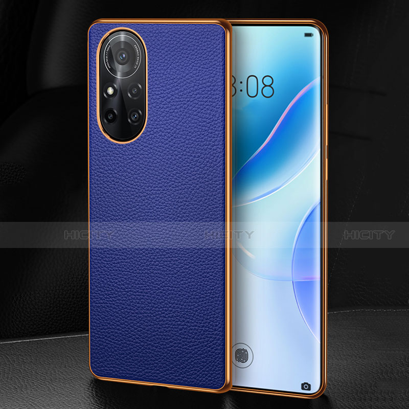 Funda Lujo Cuero Carcasa S07 para Huawei Nova 8 Pro 5G Azul