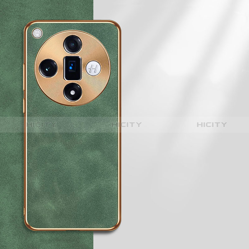 Funda Lujo Cuero Carcasa S07 para Oppo Find X7 5G Verde