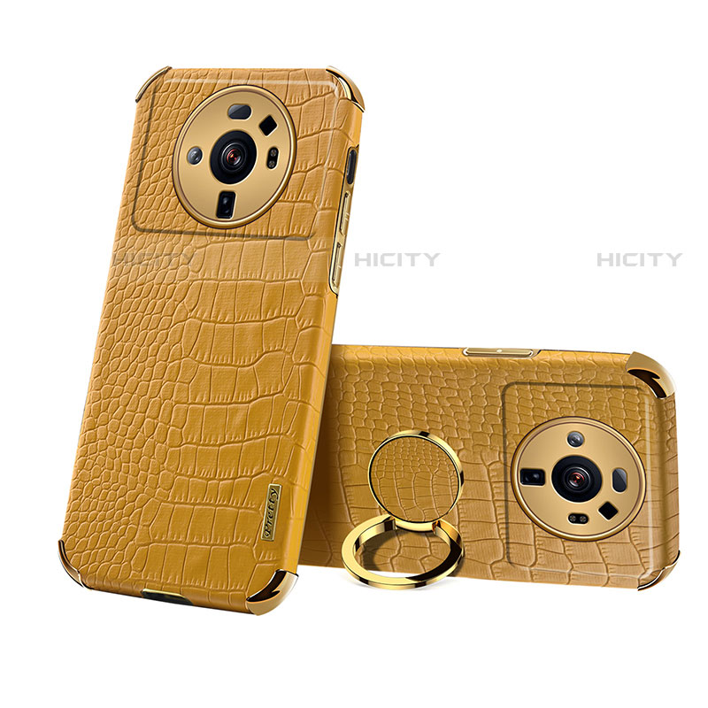 Funda Lujo Cuero Carcasa S07 para Xiaomi Mi 12 Ultra 5G Amarillo