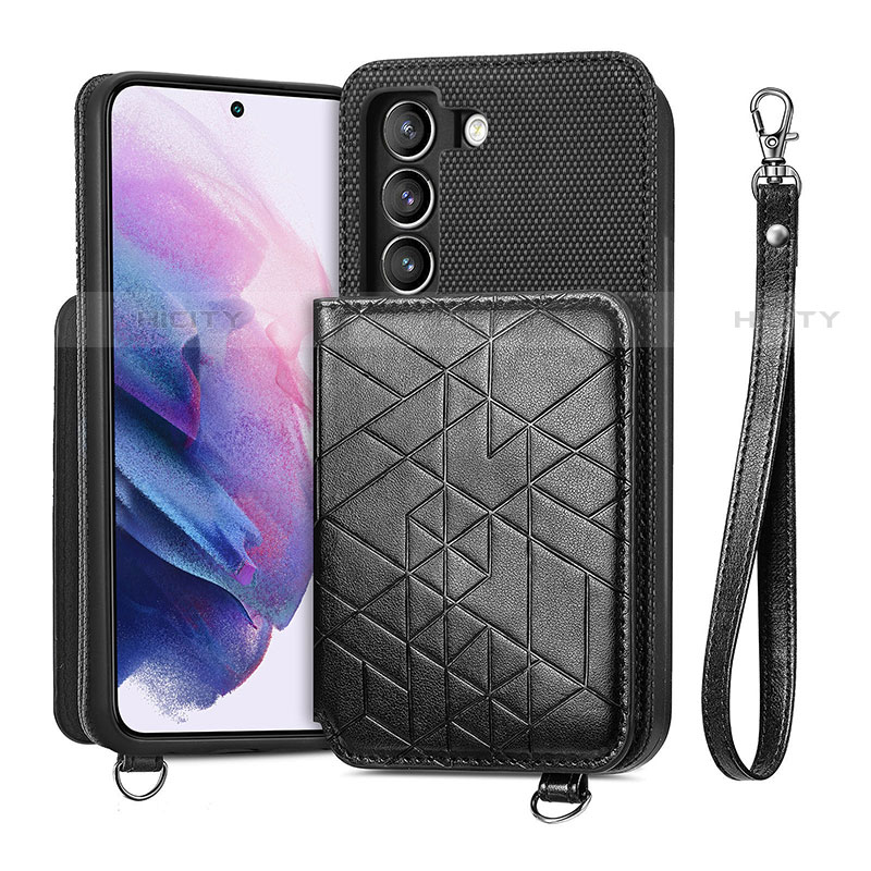 Funda Lujo Cuero Carcasa S08D para Samsung Galaxy S22 Plus 5G Negro