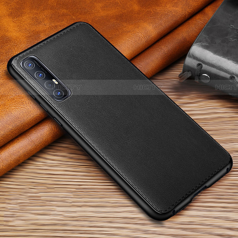 Funda Lujo Cuero Carcasa S10 para Oppo Reno3 Pro Negro