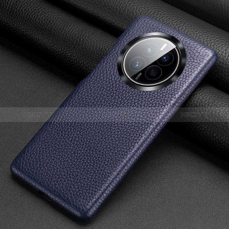 Funda Lujo Cuero Carcasa ST1 para Huawei Mate 50 Azul