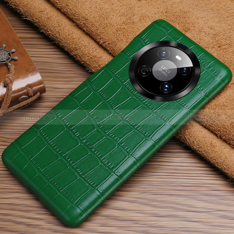 Funda Lujo Cuero Carcasa ST3 para Huawei Mate 40 Verde