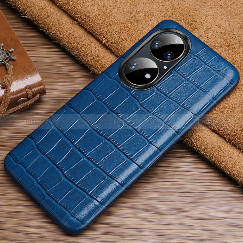 Funda Lujo Cuero Carcasa ST3 para Huawei P50e Azul