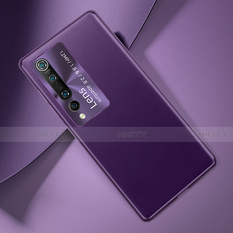 Funda Lujo Cuero Carcasa T01 para Xiaomi Mi 10 Morado