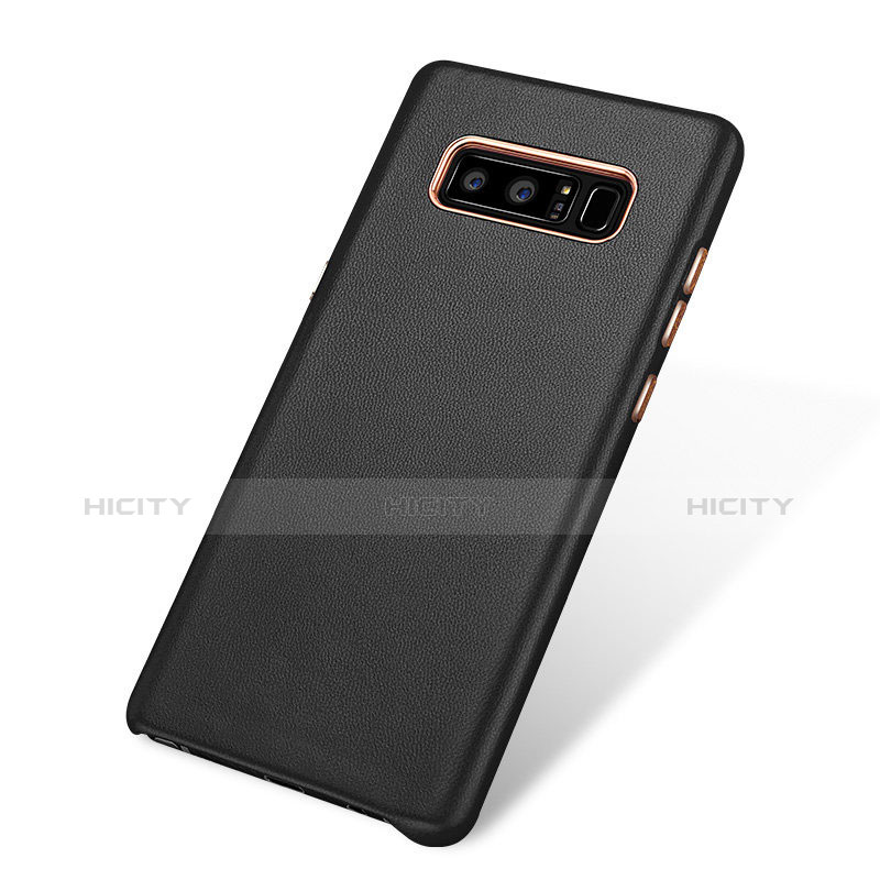 Funda Lujo Cuero Carcasa W01 para Samsung Galaxy Note 8 Negro