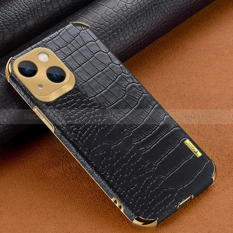 Funda Lujo Cuero Carcasa XD1 para Apple iPhone 13 Negro