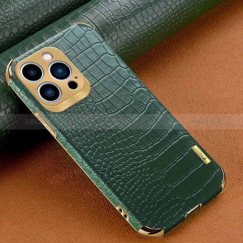 Funda Lujo Cuero Carcasa XD1 para Apple iPhone 15 Pro Verde