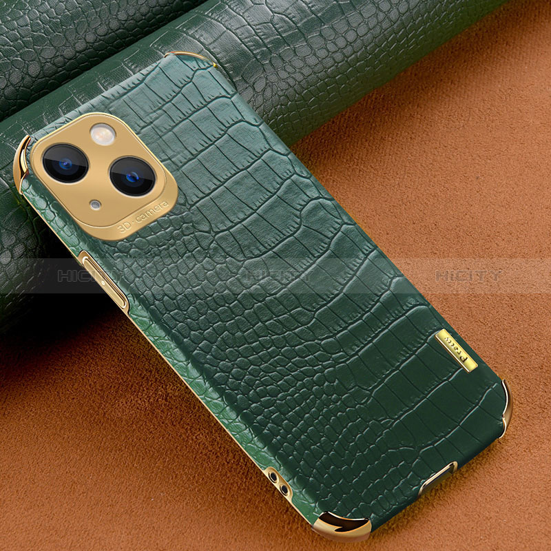 Funda Lujo Cuero Carcasa XD1 para Apple iPhone 15 Verde