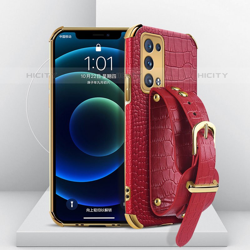 Funda Lujo Cuero Carcasa XD1 para Oppo Reno6 Pro+ Plus 5G Rojo