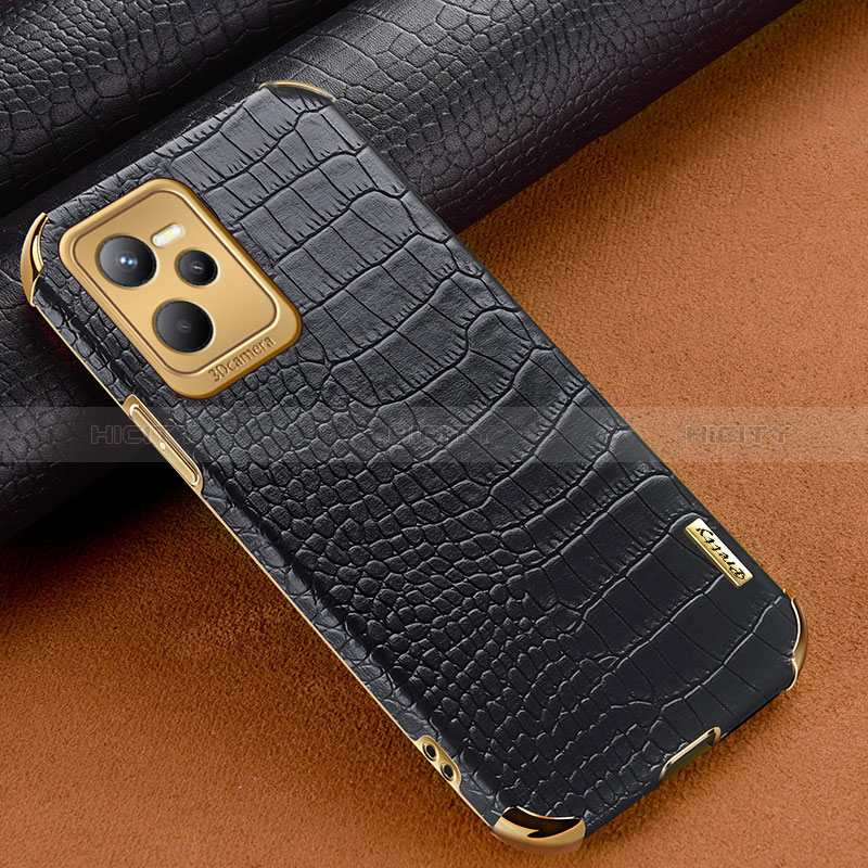 Funda Lujo Cuero Carcasa XD1 para Realme C35 Negro