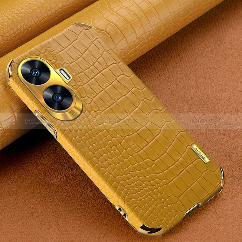 Funda Lujo Cuero Carcasa XD1 para Realme C55 Amarillo