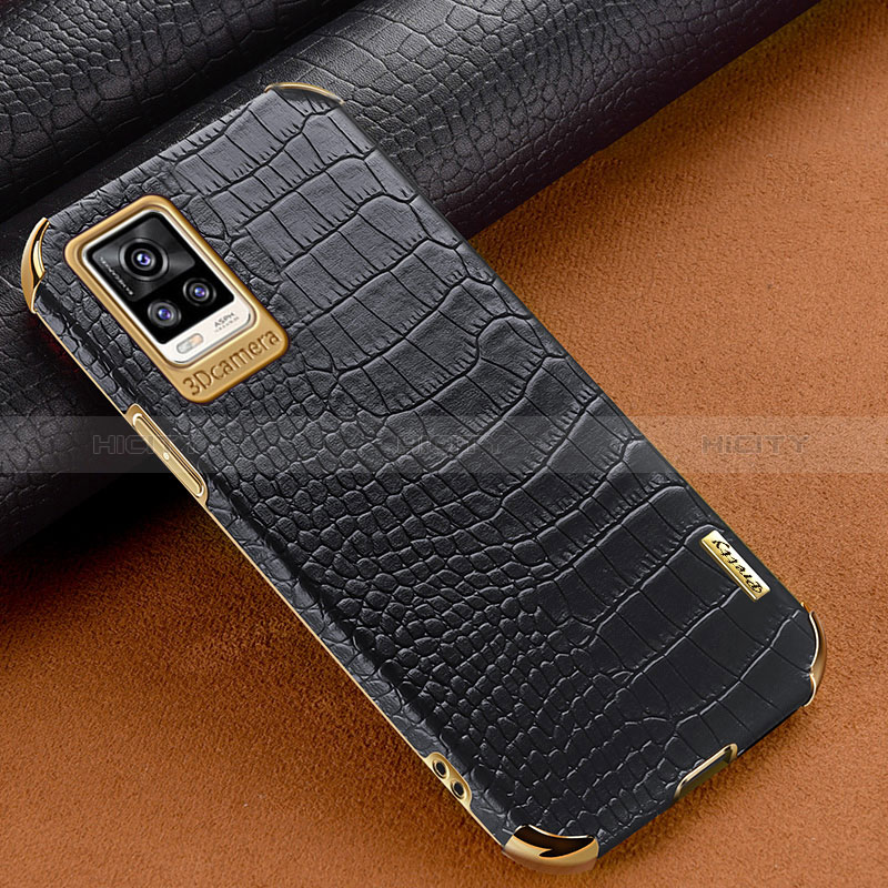 Funda Lujo Cuero Carcasa XD1 para Vivo V20 Negro